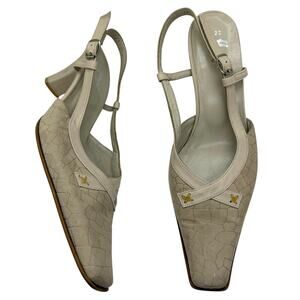 Hayni Suede and Leather‎ Pumps Slingback Beige size 39 / US 8.5